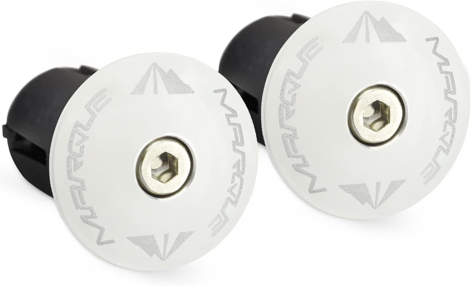Alloy ENZ Road Bike Handlebar Plugs – Aluminum Handle Bar Ends, Plugs White