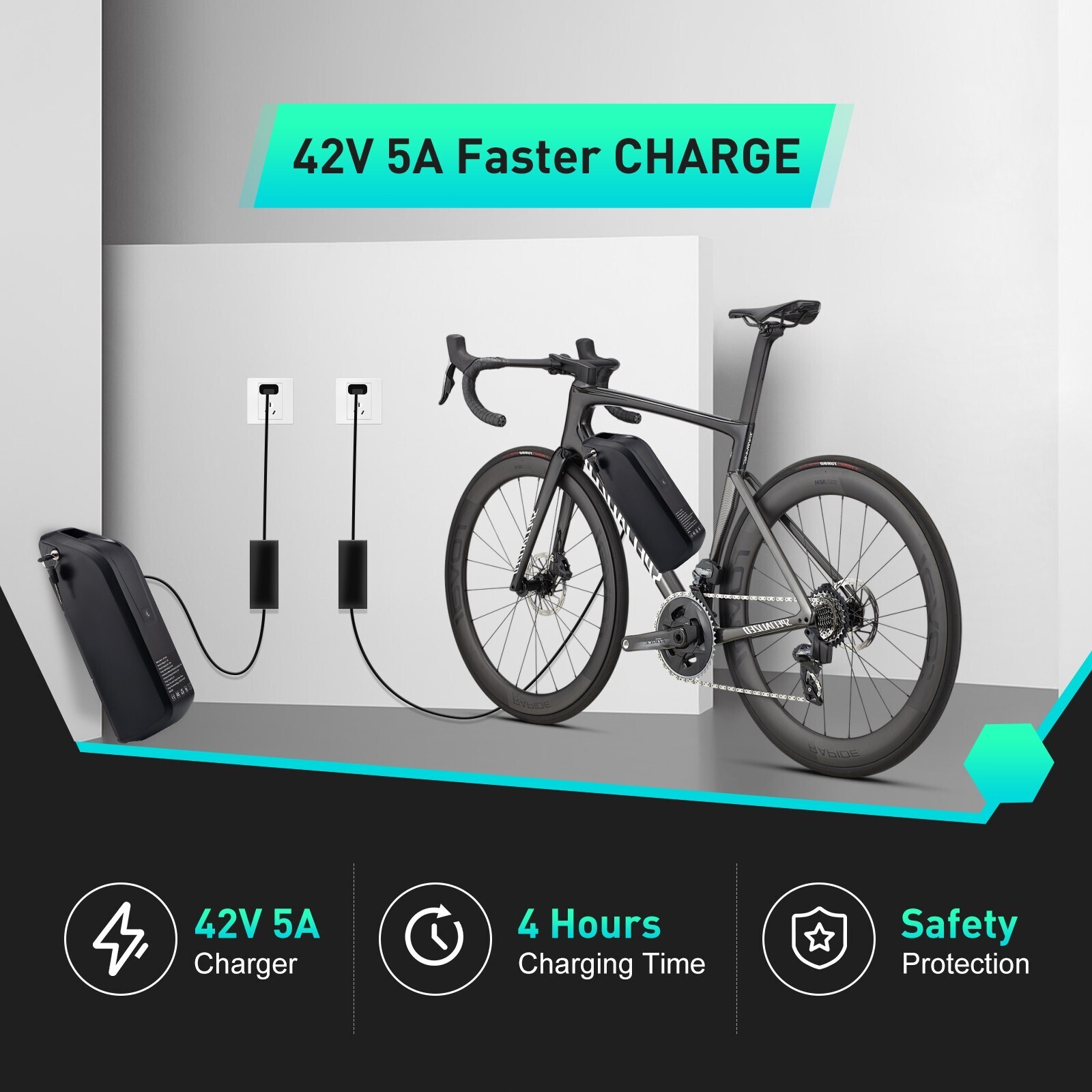 36V 48V 52V 10/15/20AH Lithium Battery BMS For 200W-2000W Ebike Electric Bicycle