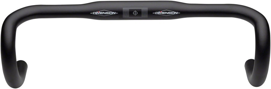 Dimension Flat Top Shallow Drop Handlebar 31.8mm Clamp 42cm Black Aluminum Road