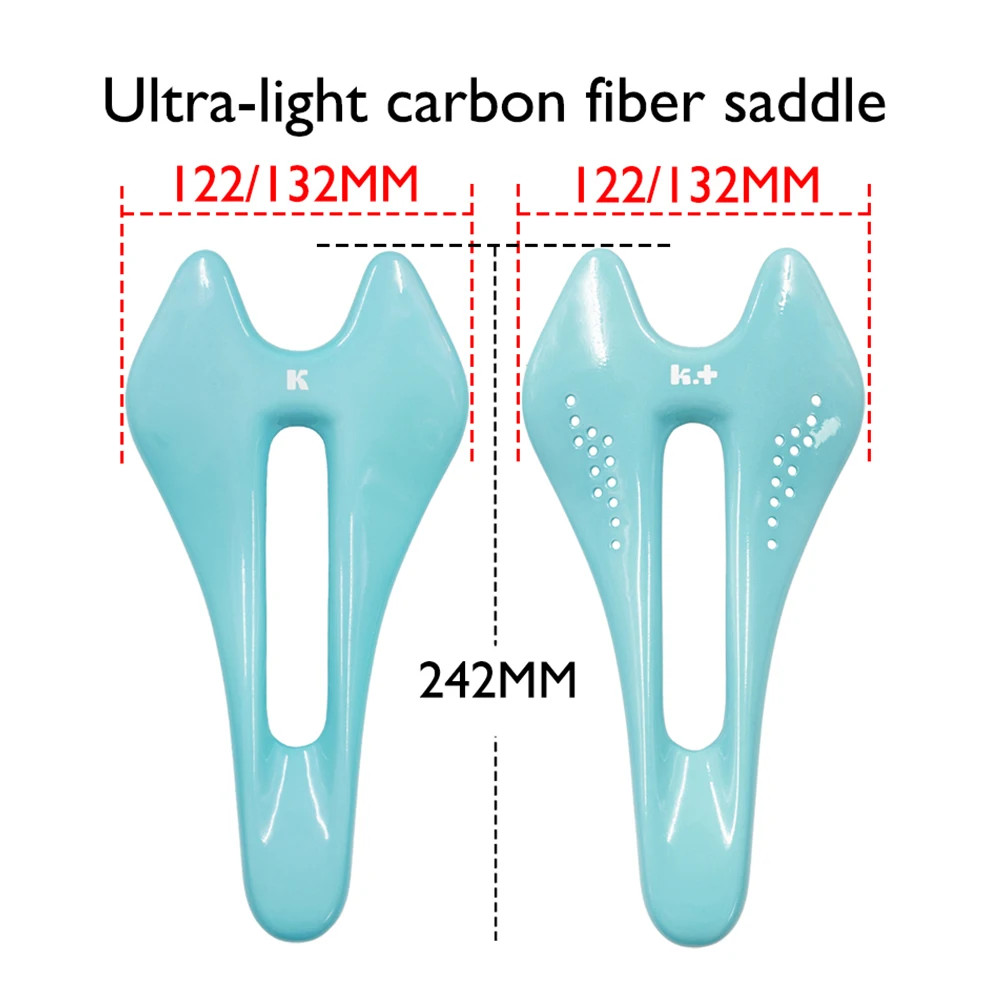 Carbon Fiber Saddle Ultralight Seat for Road/Mountain/City Bike 132/122x242mm