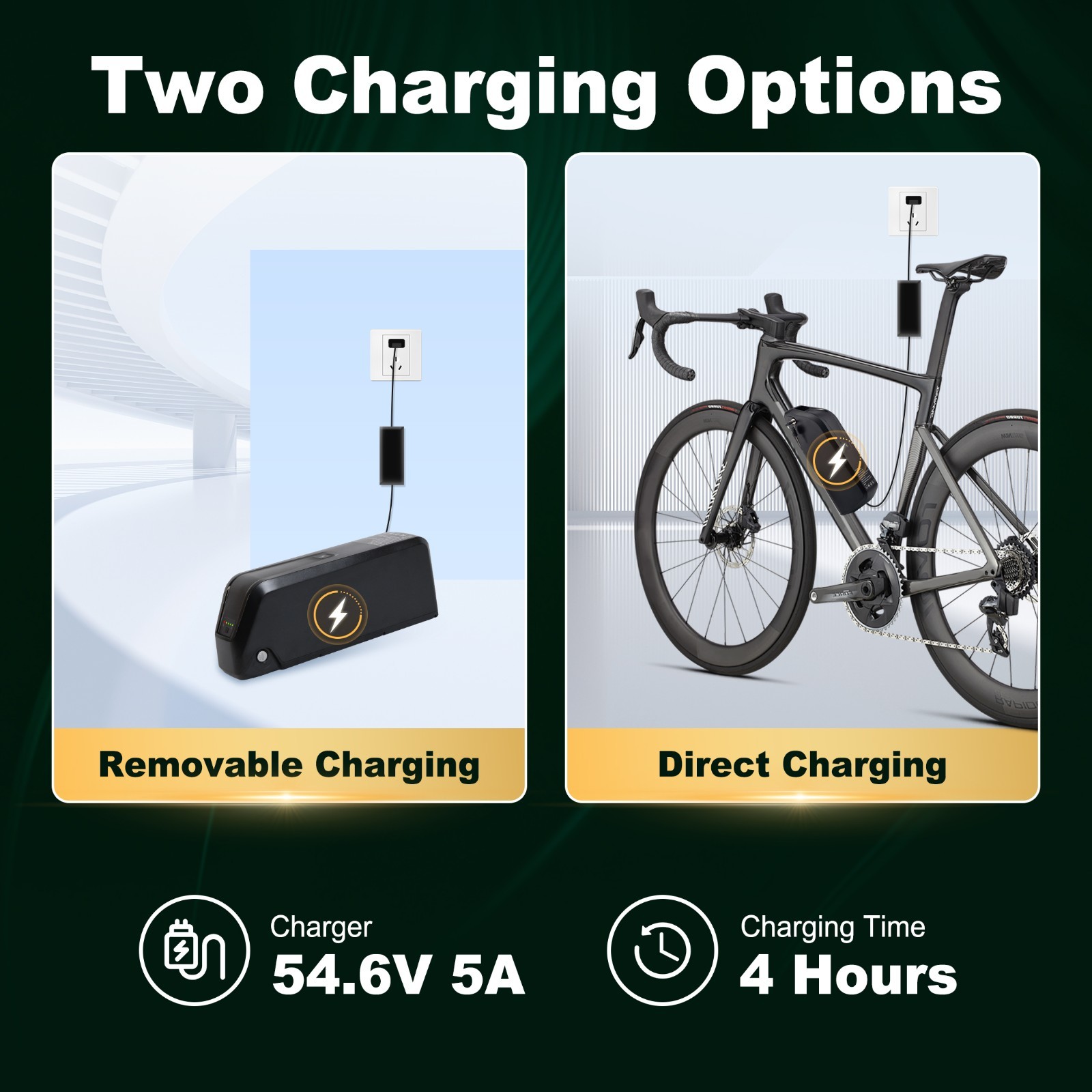 52V/48V/36V ebike battery lithium 4PIN for electric bicycle 200W-2000W Motors