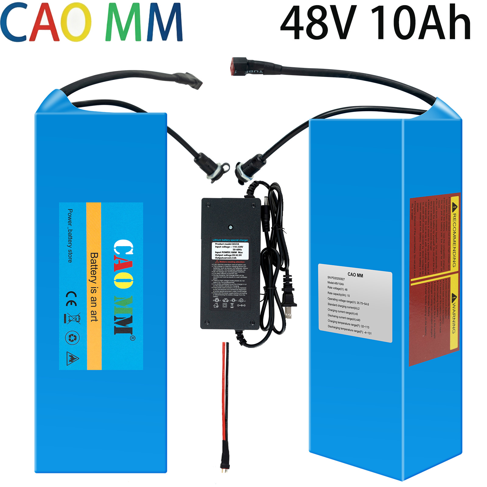 48V 10AH Ebike Lithium Battery for Electric Bicycle 100W-1000W Motor W/ 30A BMS