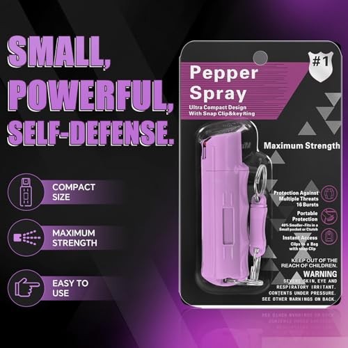 Pepper Spray, Maximum Police Strength, 0.54 fl oz, Quick Release Purple