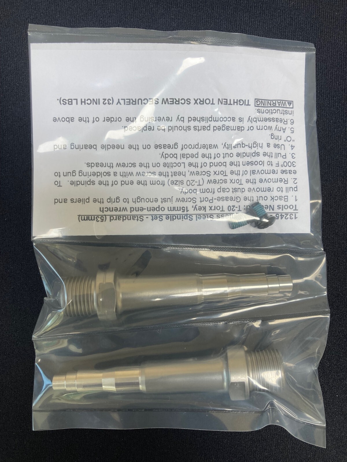 Speedplay Zero Stainless Steel Spindle kit, for Zero pedals, Standard Length,NEW