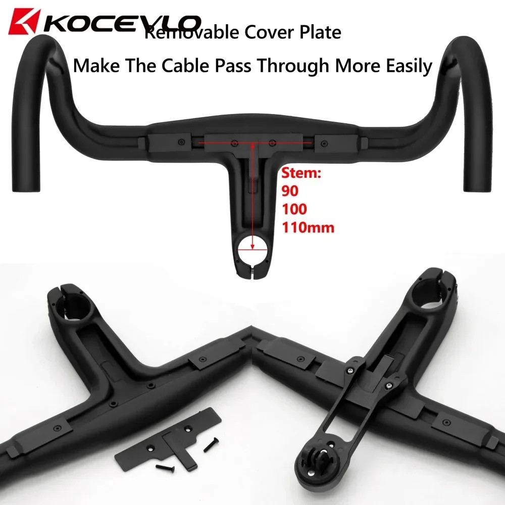 Full Carbon Road Bike Integrated Drop Bar 28.6mm 31.8mm Clamp 90-110mm Stem