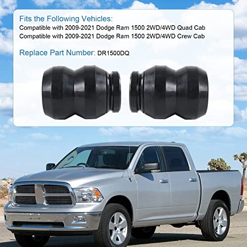 Rear Suspension Rubber Helper Spring Kit Compatible with 2009-2021 Dodge Ram