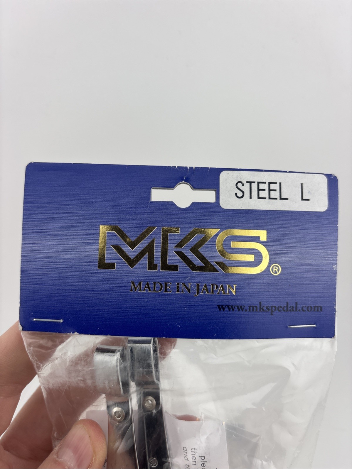Vintage MKS Toe Clips Leather Large L NOS Japan Set Chrome