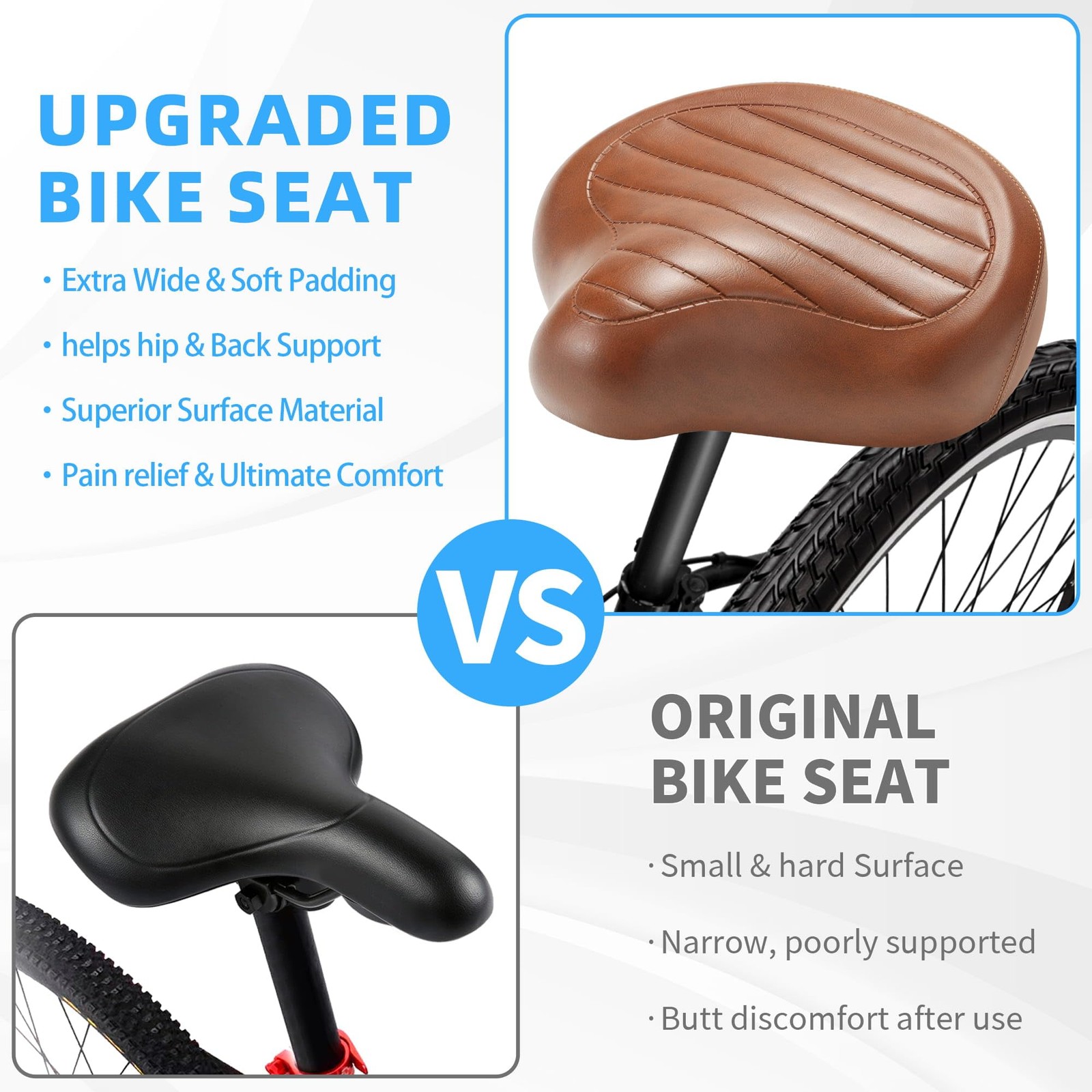 New Noseless Bike Seat for Men Women Comfort Wide, Large Soft Padded Bicycle …