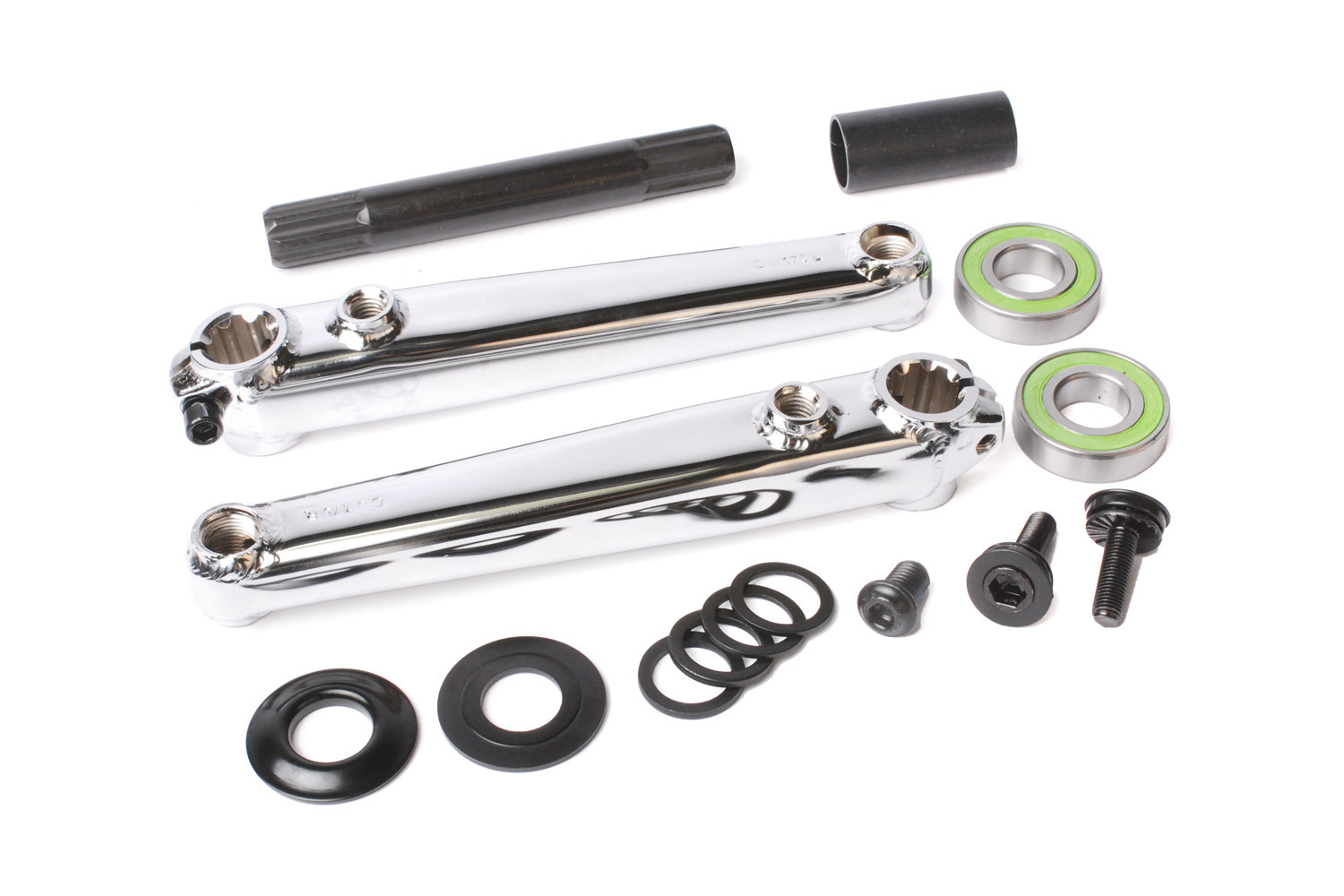 SUNDAY SAKER CRANK V2 BLACK OR CHROME 3 PIECE BMX CRANKS FIT KINK MISSION RANT