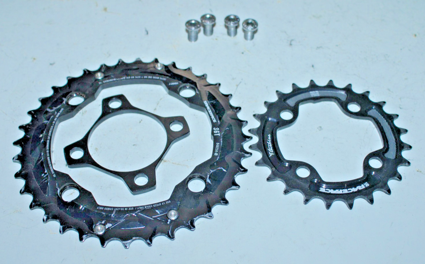 Raceface Turbine MTB Bike Chain Ring Set 4-Arm 36/24T Black 64/104BCD 10S Gravel