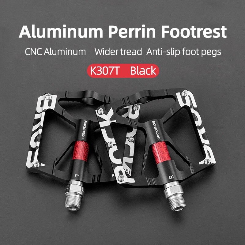 MTB Bicycle Flat Pedals Mountain Bike Pedals Aluminum 9/16 in DU Sealed Bearing