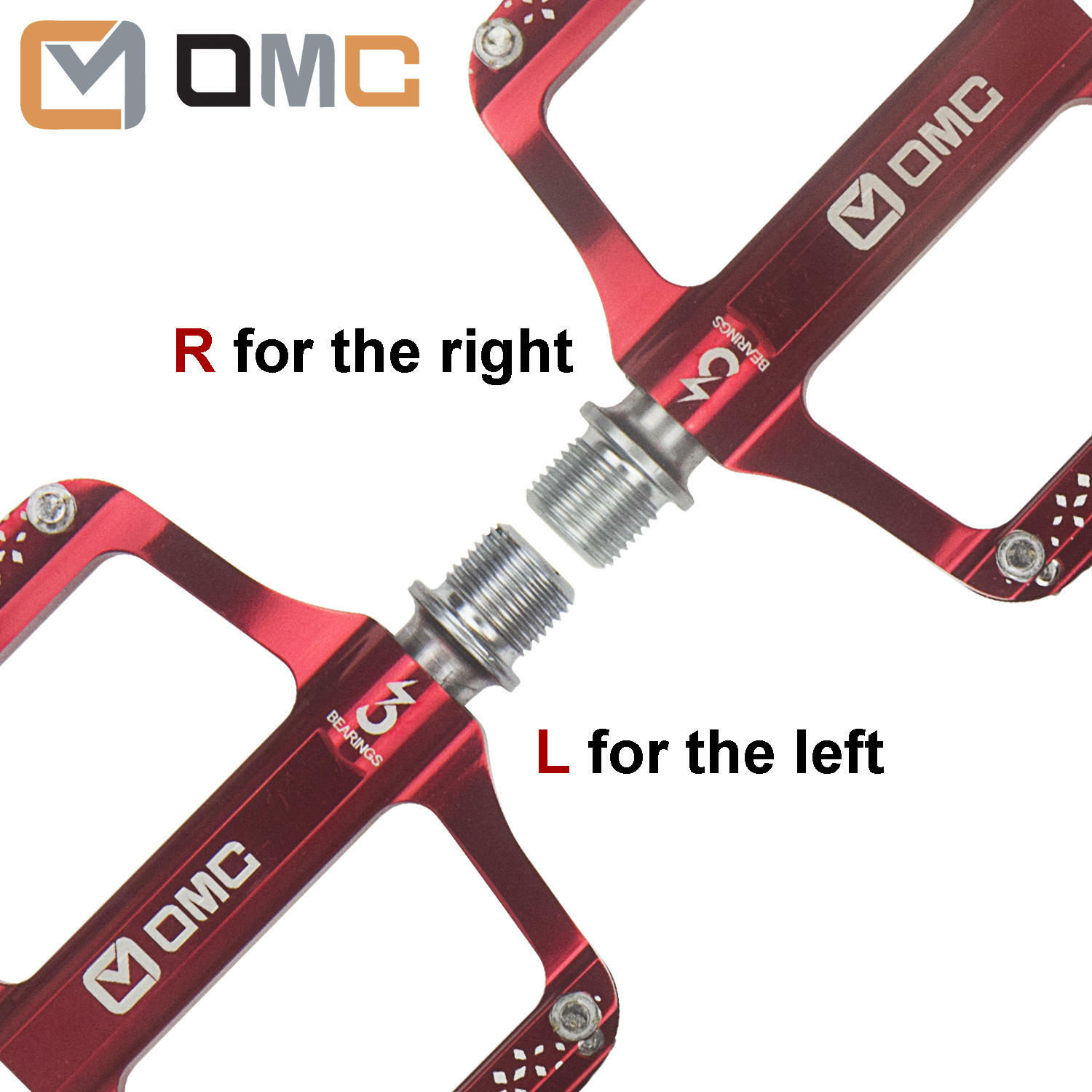 OMC-S1-RE 9/16″ Aluminum Platform Mountain Bike Pedals 3 Sealed Bearing MTB BMX