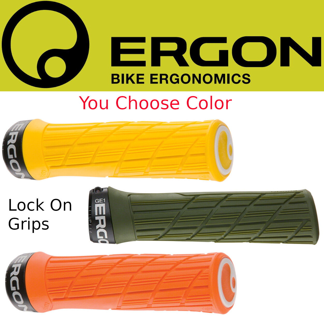 Ergon GE1 Evo Slim Lock-on MTB XC Enduro Hybrid Bike Assorted Colors