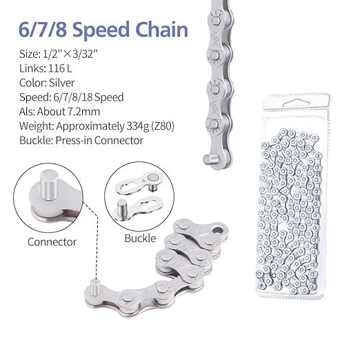 Bike Chain, 6/7/8 Speed Chain, for Road Mountain Racing Cycling