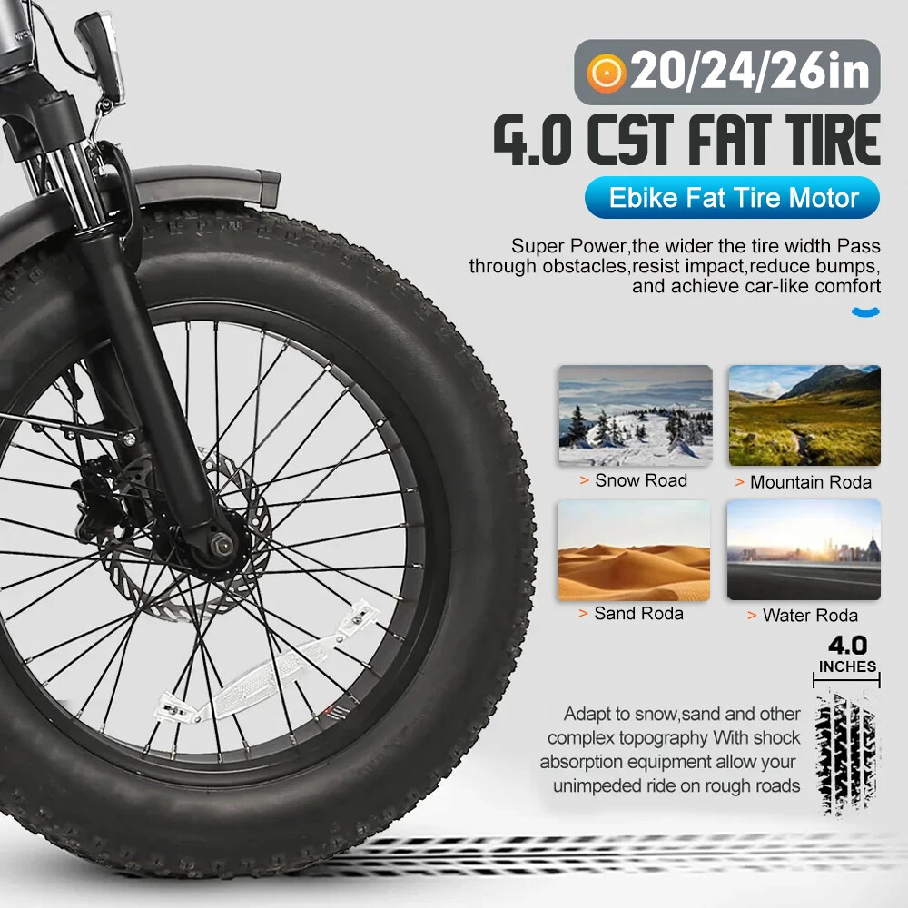 72V 5000W 4.0Tyre 20/24/26inch Snow E-bike Fat Brushless Non-gear Rear Hub Motor