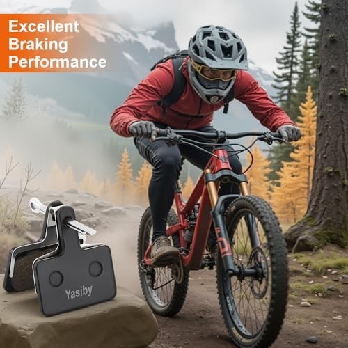 Bike Brake Pads, 4 Pairs Disc Brake Pads High-Performance with Installation Tool