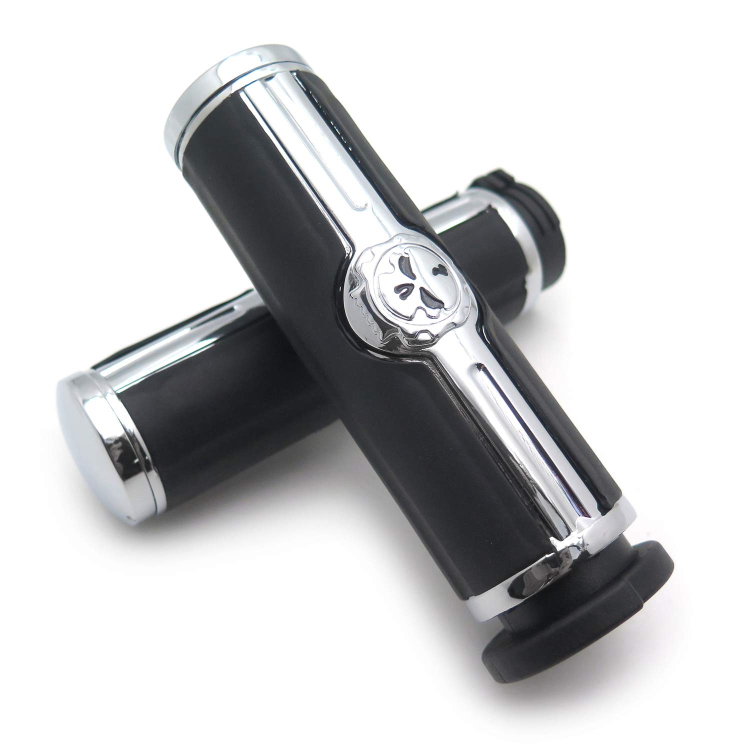 XKMT-Chromed Handlebar Skull Grips to Compatible Adult, Same as picture shown