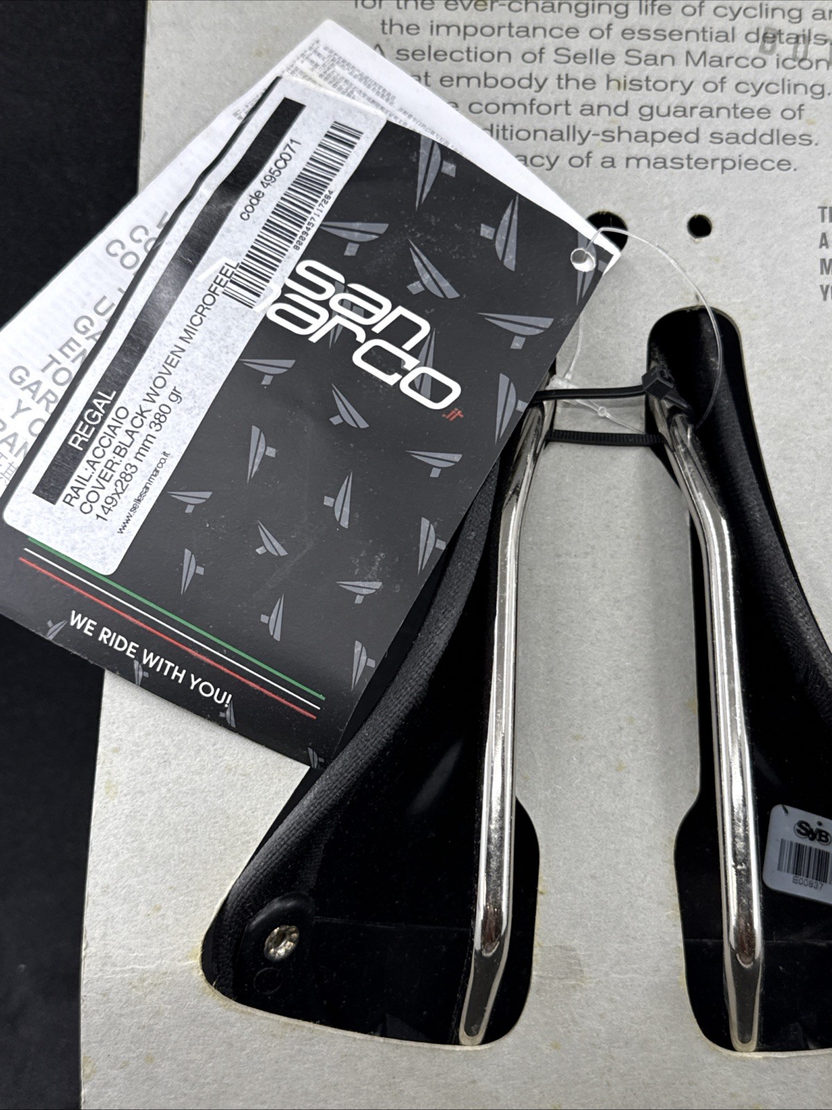 NOS Selle San Marco REGAL Woven Black Canvas Saddle Chrome Accents Cro-Mo Rail