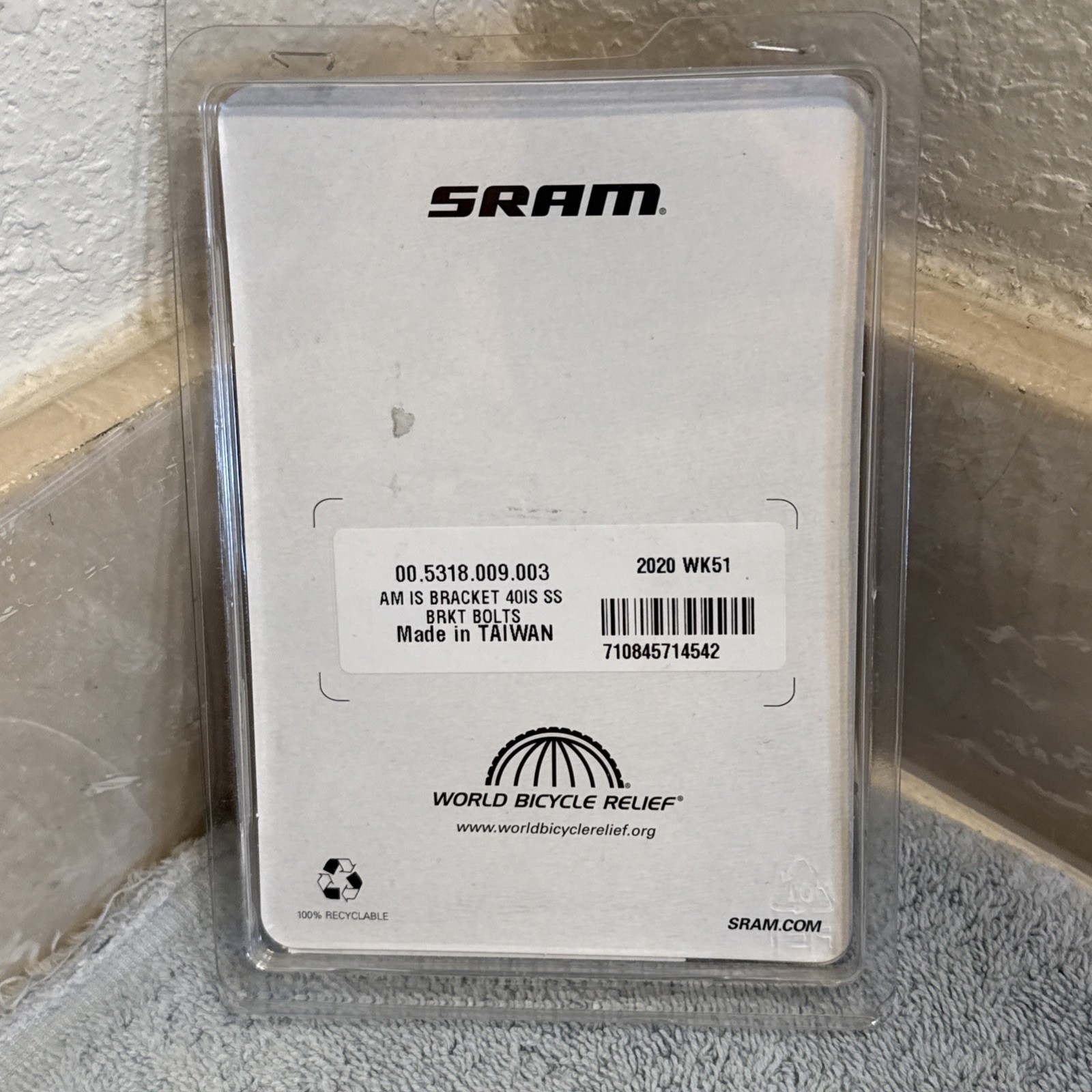 Avid/SRAM Disc 40mm IS Adaptor For 203mm Front & 180mm Rear Rotors [caw]