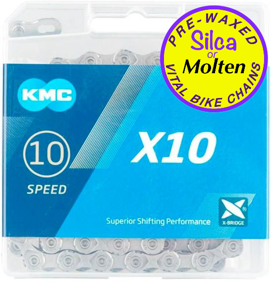 KMC X10 Chain 10 speed – SILCA or MOLTEN SPEED wax