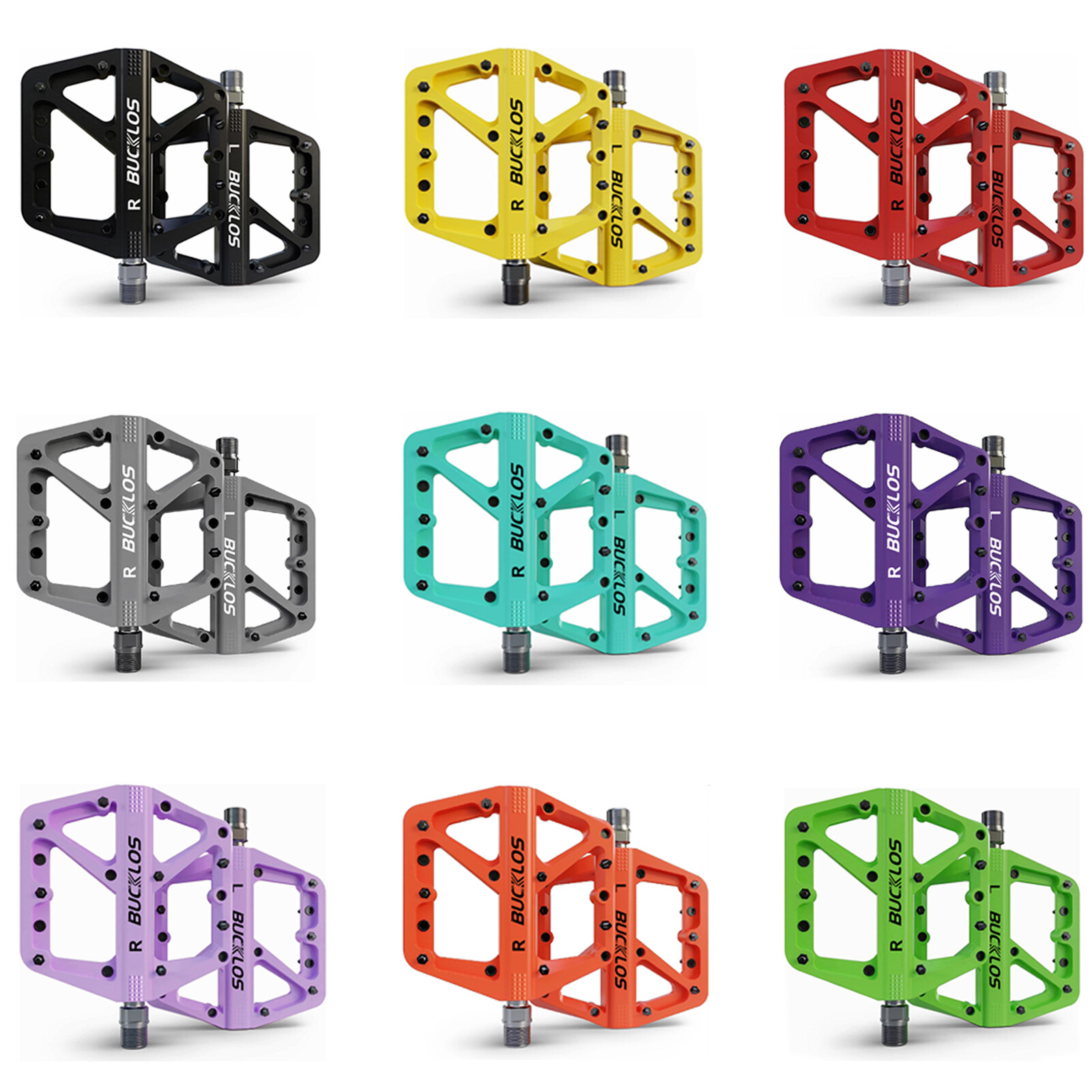 Bicycle Mountain MTB Road Bike Cycling Bearing Nylon Flat-platfrom Pedals 9/16”