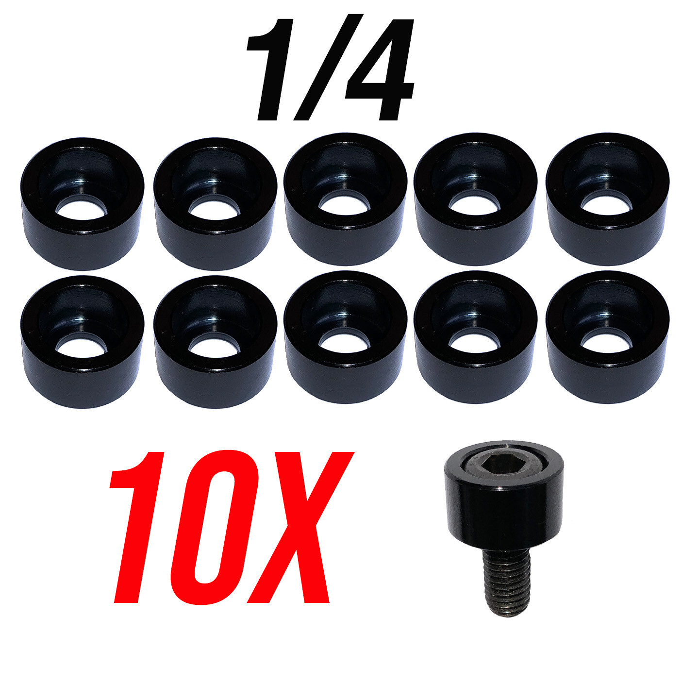 Allen Head Bolt Cup Washers Engine Dress UP Hex 10X Red Blue 1/4″ 5/16″ 3/8″