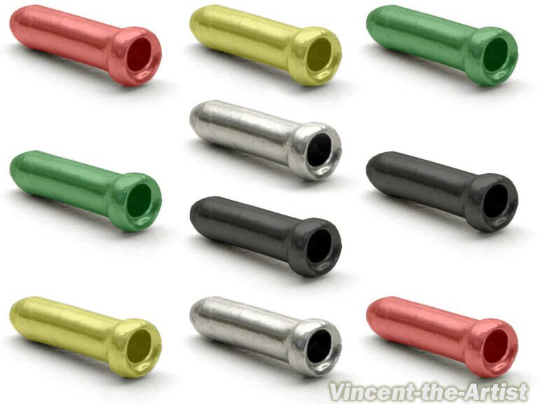 10 COLORFUL Bicycle Cable End Caps Tips – For Brake or Derailleur Bike Part