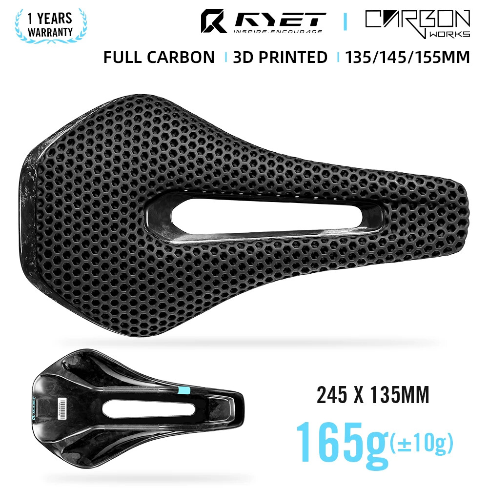 3D Printed Full Carbon Bicycle Saddle 135/145/155mm MTB Gravel Road Bike Seat