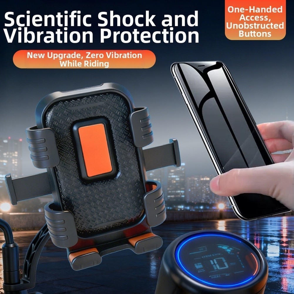 Motorcycle Phone Mount for 4.7 to 7.2 Inch Devices with Dual Mounting Options