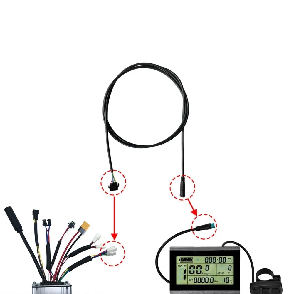 5pin Electric Bicycle Extension Cable Adapter For KT Display Waterproof To SM