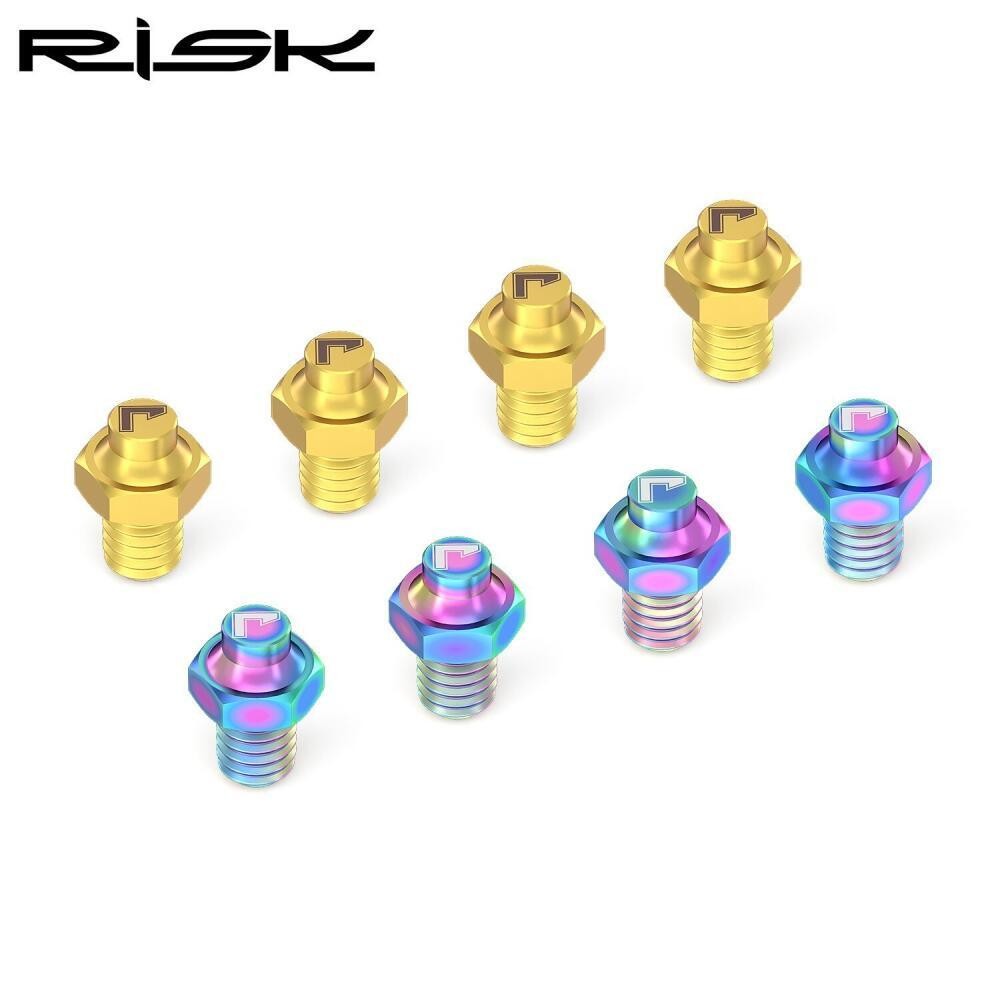 RISK 8-Piece MTB Bike Pedal Bolts M4×5MM Titanium Anti-Slip Pedal Pins