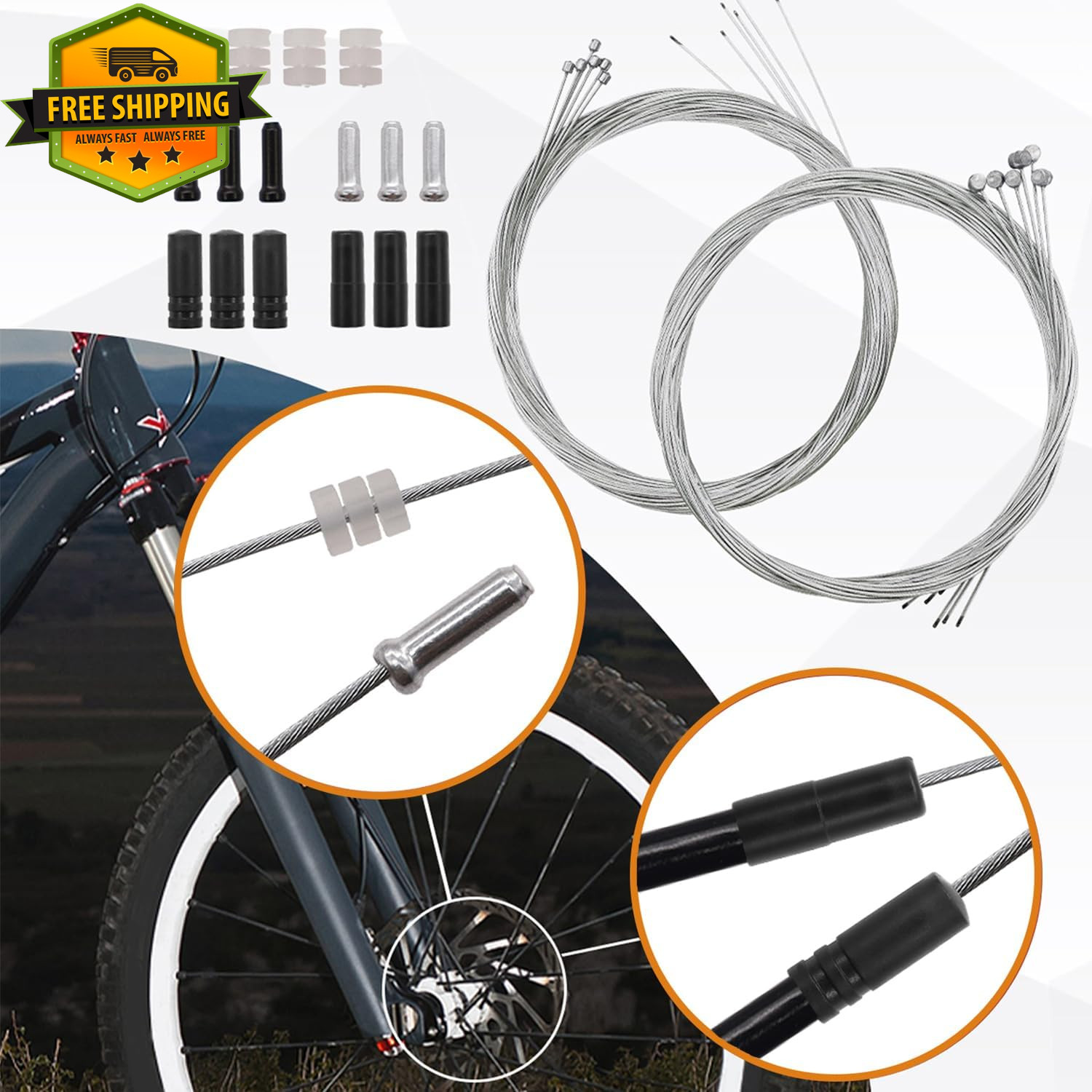 73 Pcs Universal Bike Brake Cable Housing Kit Stainless Steel Cutter MTB Road