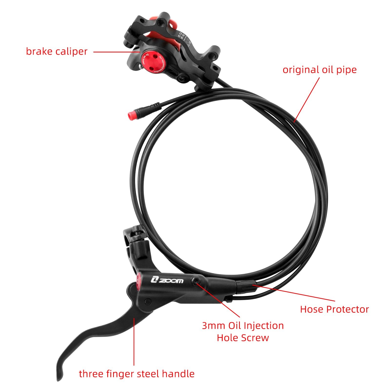 Z00M HB875E Ebike Hydraulic Disc Brake Set, Brakes+2*160mm Rotors