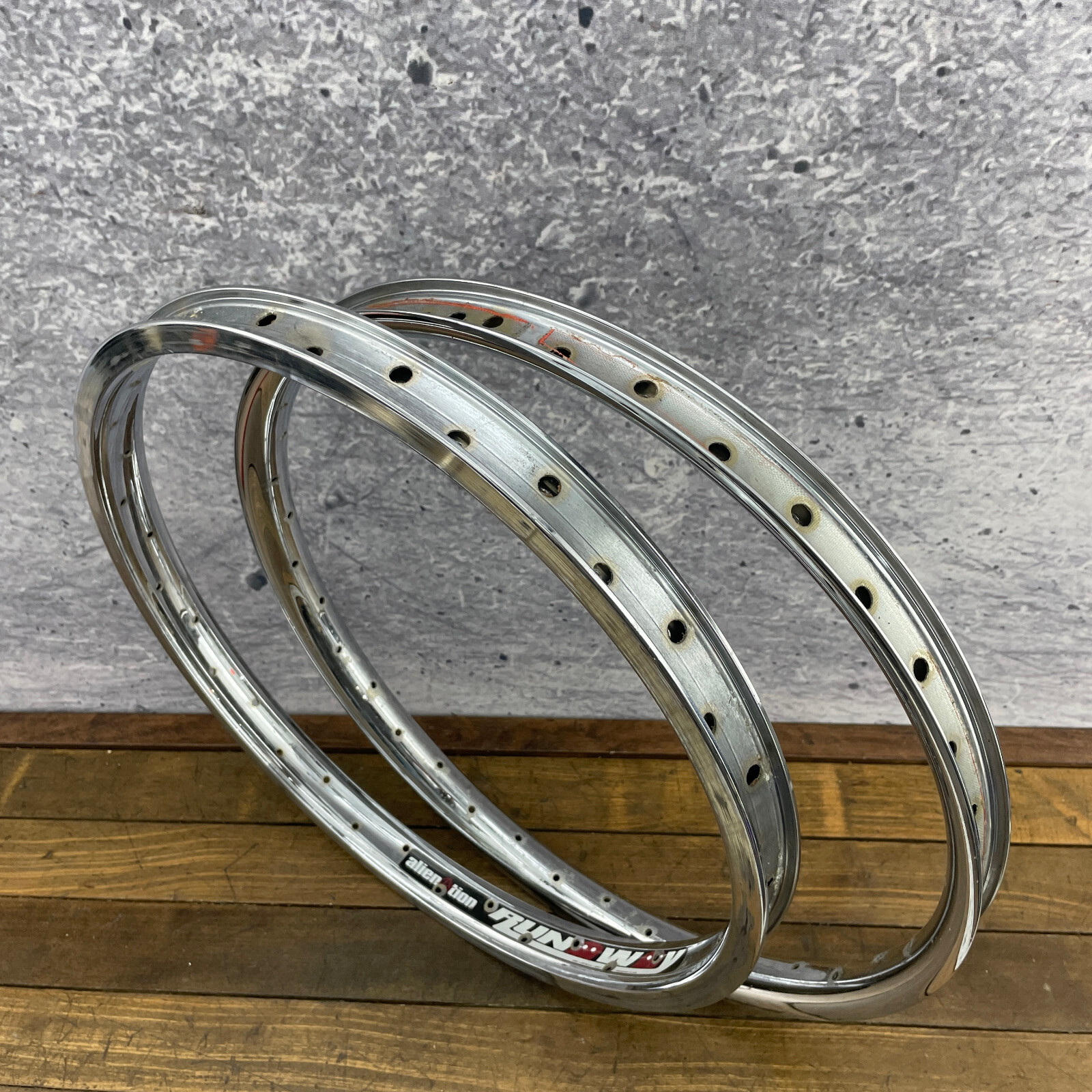 Alienation BMX Rims Runaway Deviant 36h 20 in Chrome Hoop 36 Hole Set Flake