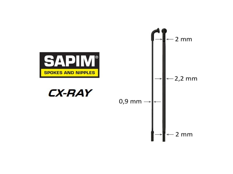 Sapim CX-Ray Black J-bend Spokes. Various Lengths.