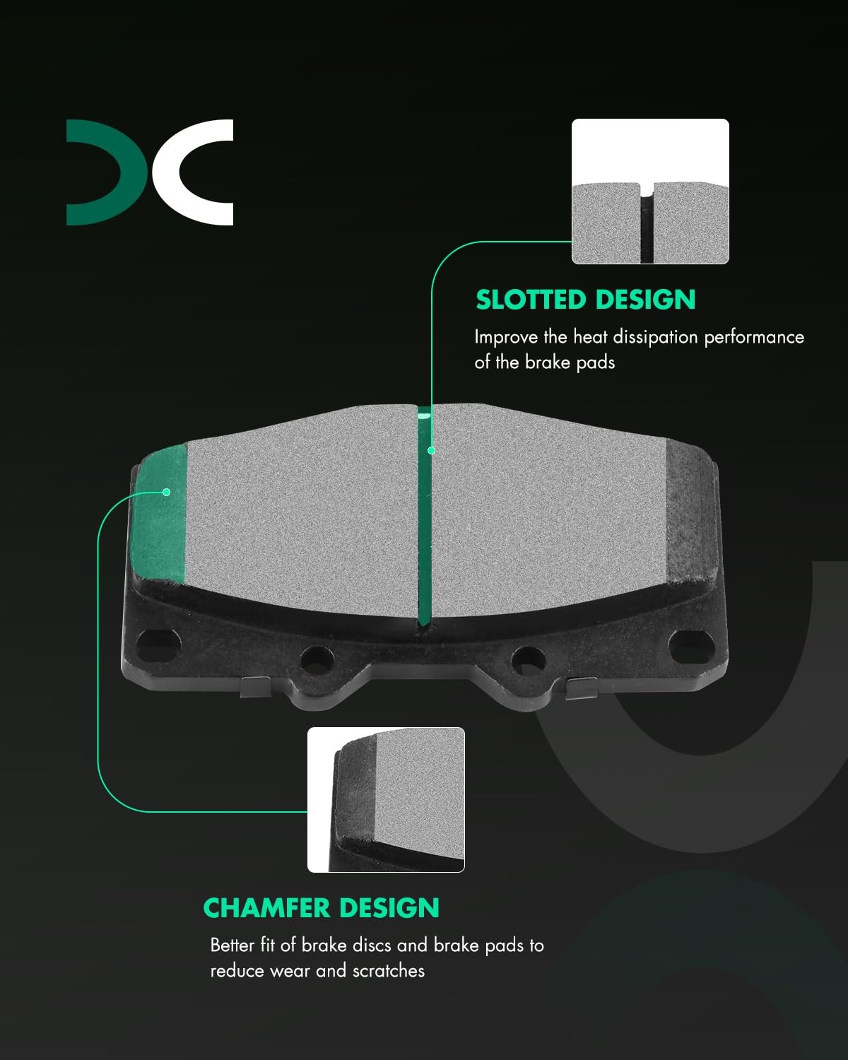 Scitoo D606 D410 Front Rear Semi-Metallic Brake Pads Sets Fit For Lexus Gx460