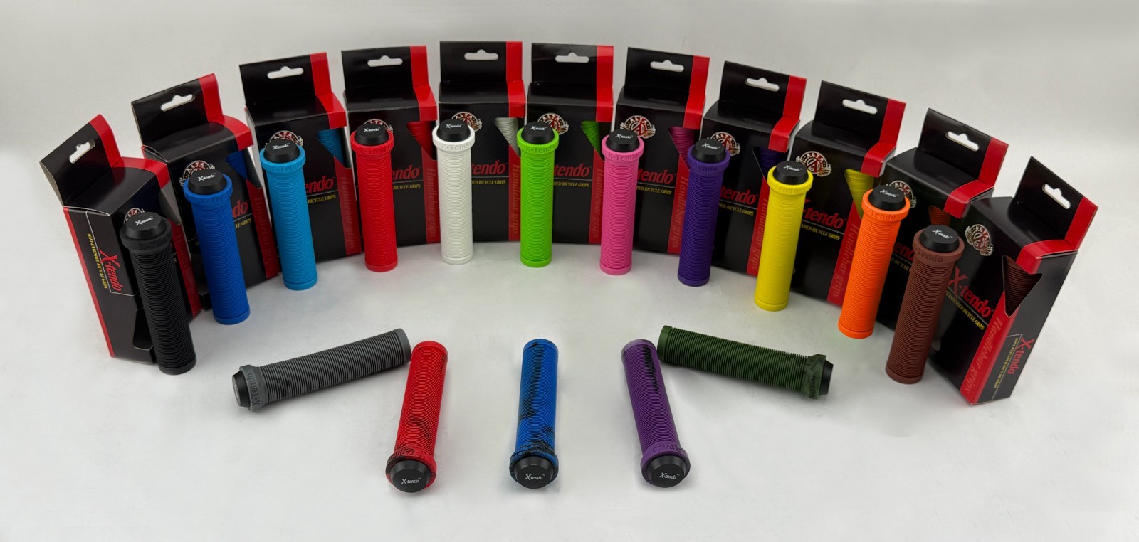X-Tendo Soft Flangeless Grips BMX MTB Hybrid Bike Scooter Softie No Flange.