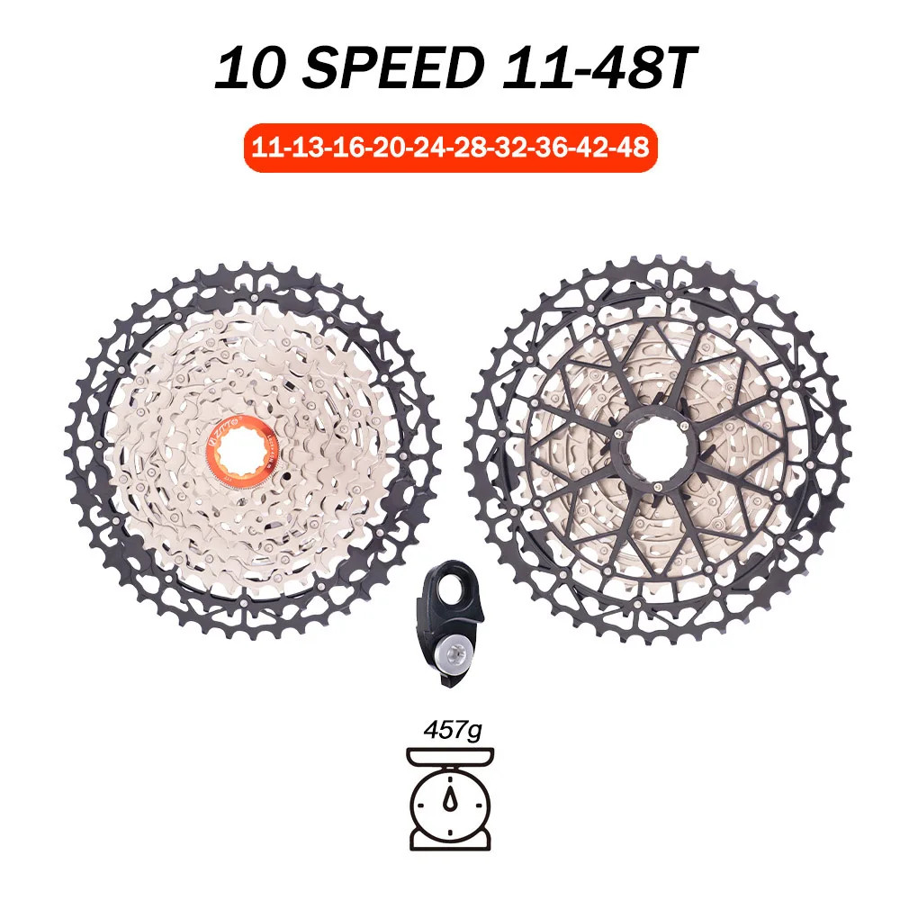 ZTTO 10-Speed MTB Cassette 11-40T/42T/46T/48T/50T Steel Freewheel HG Hub