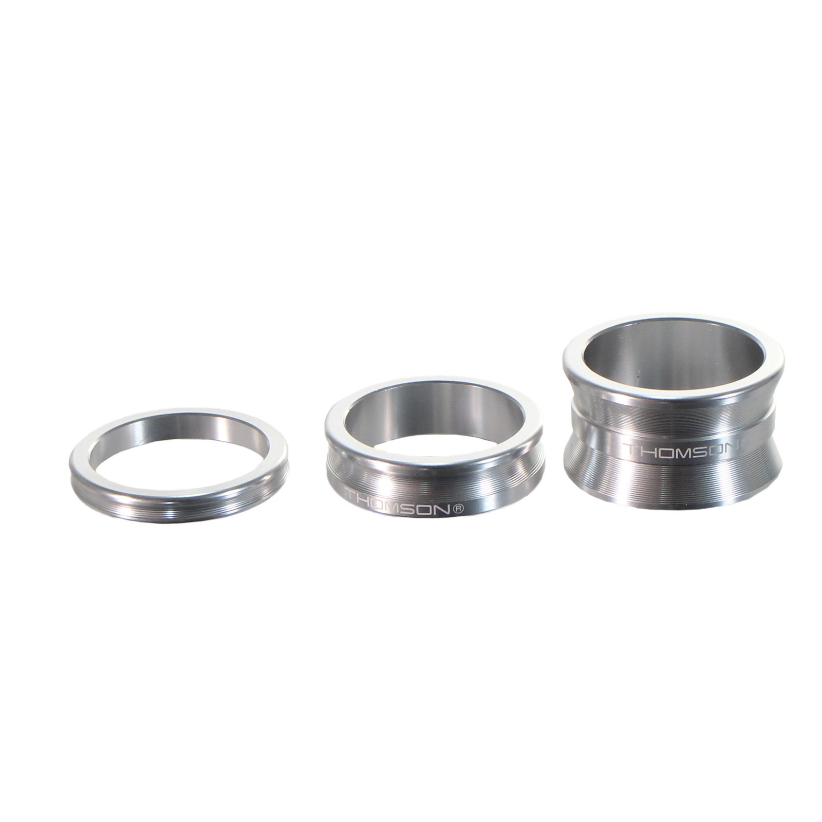 Thomson Aluminum Headset Spacer Pack, 1-1/8″ 3/Bag – Silver