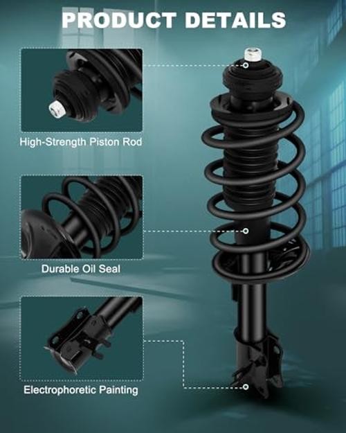 Front Pair Complete Struts Spring Assembly Shock Absorber Compatible with