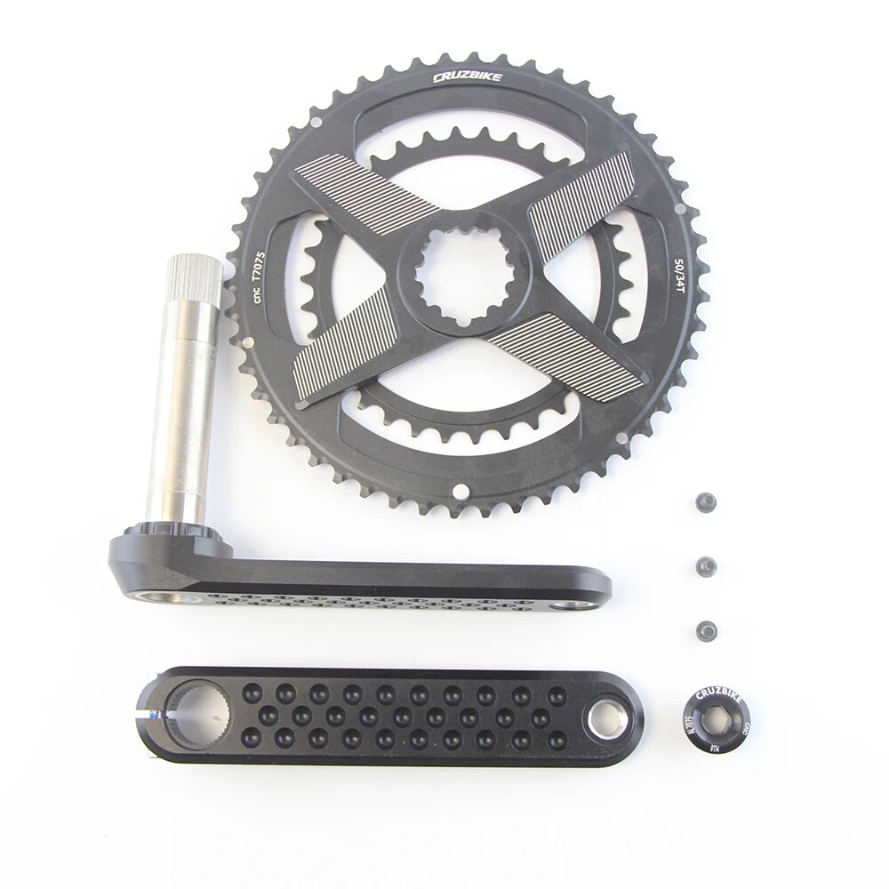 Road Bike Crankset 155/160/165/170mm Cranks with Double Chainring 46-30/48-32T
