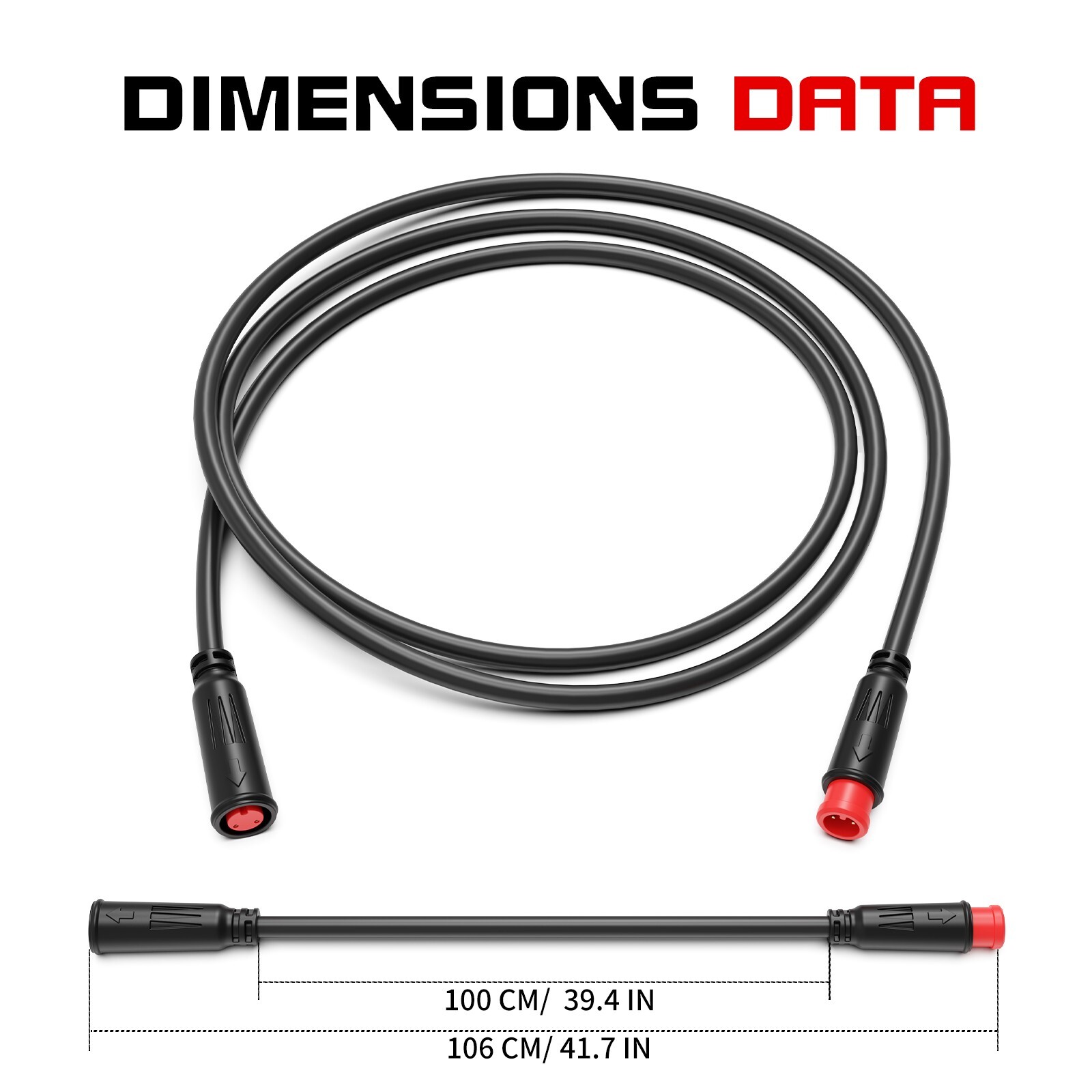 Extension Cable 2/3/4/5Pin Waterproof Plug For Electric Bicycle Connector Cable