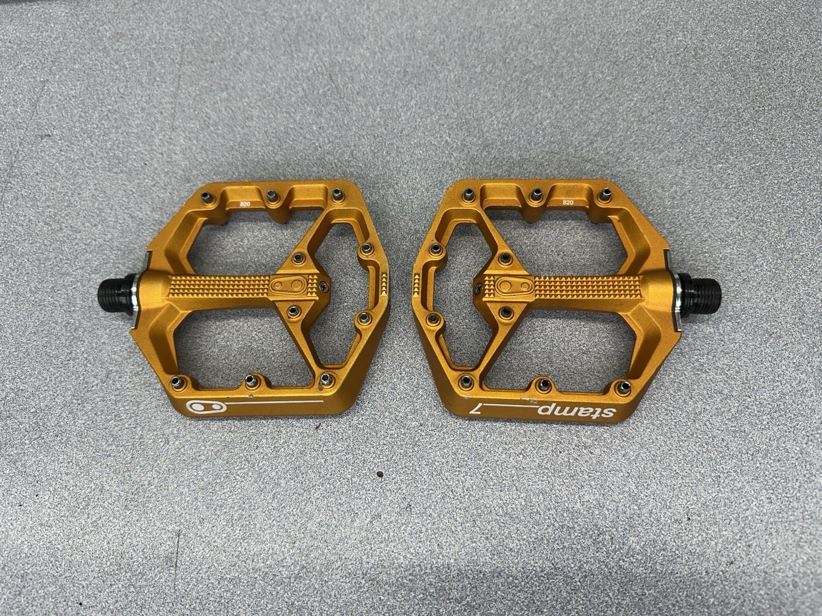 Crank Brothers Stamp 7 Small Platform MTB Pedals, Aluminum Orange