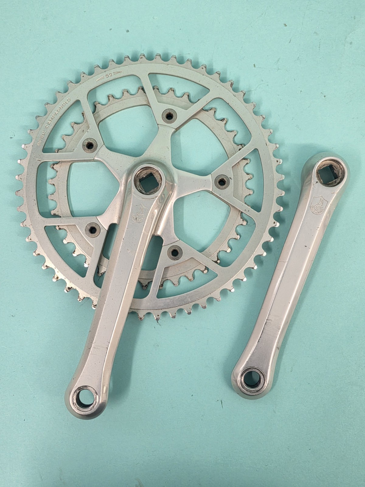 Campagnolo Victory Triomphe Double Crankset 170MM 52/40T Tooth Silver Good Cond