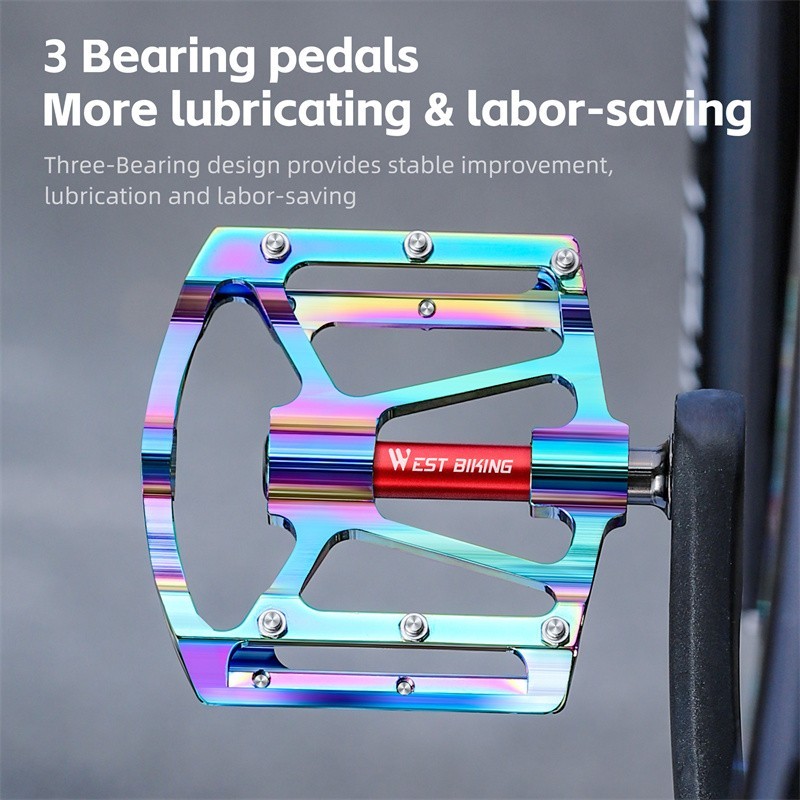 WEST BIKING 3 Sealed Bearing 9/16″ Bicycle Pedals Cycling Bike Pedals Colorful