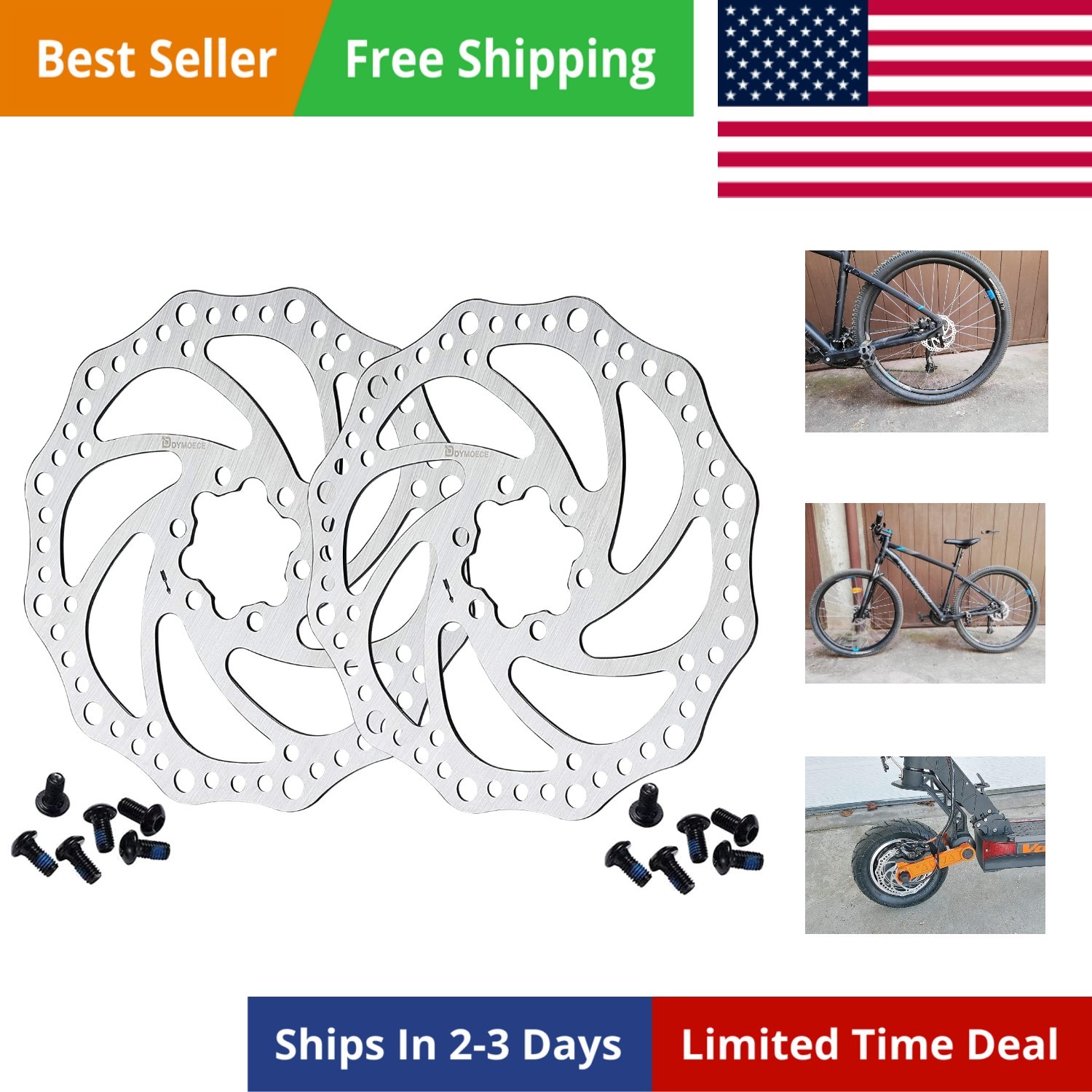 2 Pcs Bike Disc Brake Rotors with 12 Bolts 140mm/160mm/180mm/203mm for MTB Mo…