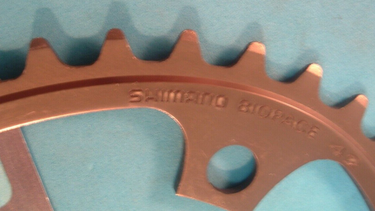 Shimano 600 42T Biopace LD NEW/NOS Chainring Oval- 6/7/8/9-Spd-130MM-Bronze ’87