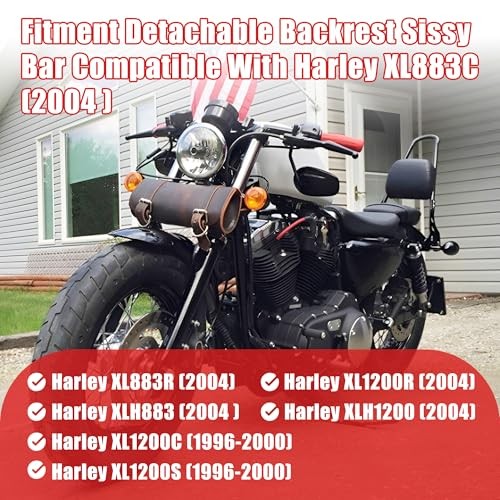 Motorcycle Sissy Bar Backrest Detachable Seat Pad Rear Passenger Upright