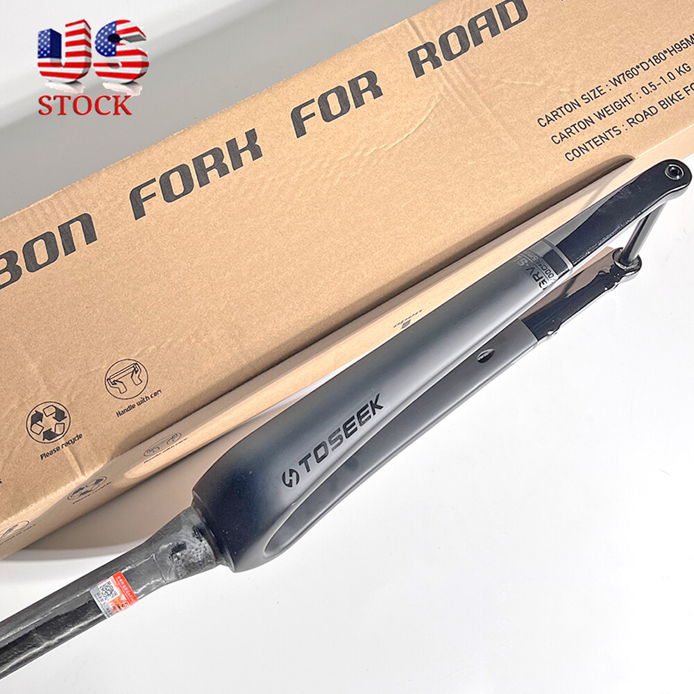 TOSEEK 700C*45mm Carbon Fiber Gravel Road Bike Tapered Fork Disc Brake 100*12mm