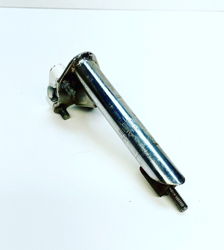 Vintage Oldschool Diamondback BMX Quill Stem White Silver Stamped BMX 6.5″X2.25″
